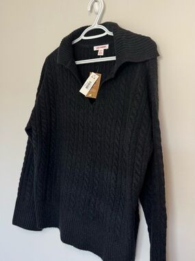 Joe Fresh Black Cable-Knit Collared Sweater and Skirt Set